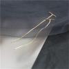 imageMinimalist Threader Bar Earrings for Women Girls S925 Sterling Silver Charm Long Tassel Chain Drop Dangling Simple Wire Thread Piercing Ear Stud Hypoallergenic Fashion Chic EarringYellow