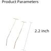 imageMinimalist Threader Bar Earrings for Women Girls S925 Sterling Silver Charm Long Tassel Chain Drop Dangling Simple Wire Thread Piercing Ear Stud Hypoallergenic Fashion Chic EarringYellow