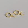 imageTiny Moon Dangle Hoop Earrings for Women Girls Teens S925 Sterling Silver Charms Hoops Crescent Half Moon Horn Drop Tiny Cuff Cartilage Helix Minimalist Polished Earrings Fashion JewelryGoldToned