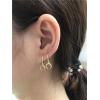 imageTiny Moon Dangle Hoop Earrings for Women Girls Teens S925 Sterling Silver Charms Hoops Crescent Half Moon Horn Drop Tiny Cuff Cartilage Helix Minimalist Polished Earrings Fashion JewelryGoldToned