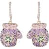 imageDainty CZ Christmas Glove Dangle Earrings for Women Girls Fashion Cute Charms Snowflake Drop Half Huggie Hoops Dangling Stud Hypoallergenic Xmas Birthday Holiday Jewelry Gifts Box