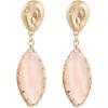 imageGeometric Crystal Dangle Drop Statement Earrings for Women Hypoallergenic Hammered Teardrop Gold Tone Dangling Studs Lightweight Earring Fashion Y2K Transparent Valentine Birthday Jewelry Pink
