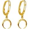 imageTiny Moon Dangle Hoop Earrings for Women Girls Teens S925 Sterling Silver Charms Hoops Crescent Half Moon Horn Drop Tiny Cuff Cartilage Helix Minimalist Polished Earrings Fashion JewelryGoldToned