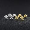 image18G Tiny Flower Stud Cartilage Earrings for Women 925 Sterling Silver Mini Cute Daisy 3mm Ball Barbell Screw Back Studs Sleeper Tragus Post Minimalist Hypoallergenic Piercing Body JewelryGold