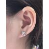 imageCZ Airplane Earrings for Women Teen Girls S925 Sterling Silver 18K White Gold Plated Cubic Zirconia Inlay Tiny Plane Stud Tragus Post Pin Pierced Ear Hypoallergenic Airline Jewelry Gifts Souvenir