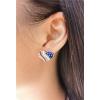 imageCZ Star Love Heart American Flag Stud Earrings for Women Alloy Crystal Blue Red Enameled USA National Patriotic Stripes Festival Studs Jewelry Souvenir Gifts Asymmetric