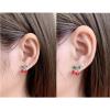 imageCute Cherry Fruit 925 Sterling Silver Small Stud Earrings Hypoallergenic for Women Dainty Red Balls Enamel Green Leaf Studs Cartilage Tragus Post Delicate Holiday Y2K Jewelry