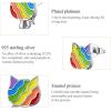 imageCute Rainbow Cat Stud Earrings for Women 925 Sterling Silver Small Animal Pet Studs Tragus Post Hypoallergenic LGBT Pride BFF Jewelry Gifts
