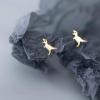 imageMini Cute Dinosaur Stud Earrings for Women Girls Men Sterling Silver Hypoallergenic Tiny Dragon Brontosaurus Animal Cartilage Tragus Post Fashion Minimalist JewelryGoldToned