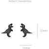 imageSmall Black Dinosaur Stud Earrings for Women Men 925 Sterling Silver Hypoallergenic Tiny Cute Brushed Dragon Brontosaurus Animal Cartilage Tragus Post Fashion Punk Personalized