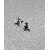 imageSmall Black Dinosaur Stud Earrings for Women Men 925 Sterling Silver Hypoallergenic Tiny Cute Brushed Dragon Brontosaurus Animal Cartilage Tragus Post Fashion Punk Personalized
