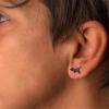 imageSmall Black Dinosaur Stud Earrings for Women Men 925 Sterling Silver Hypoallergenic Tiny Cute Brushed Dragon Brontosaurus Animal Cartilage Tragus Post Fashion Punk Personalized