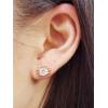imageSmall Crab Stud Sterling Silver Earrings for Women Cubic Zirconia Round Crystal Cute Animal Hypoallergenic Ocean Beach Jewelry for DaughterRose Gold Plated
