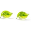 imageGreen Leaf Earrings Stud for Women S925 Sterling Silver Post Pin Sleeper Ear Tiny Cute Tragus Earrings Hypoallergenic Minimalist Simple Summer Leaf Jewelry Gift