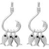 imageSterling Silver Fish Hook Earrings for Women Girls 925 Dangle Stud Tiny Cute 3 Fishes Fishing Tassel Drop Hypoallergenic Micro Black CZ Eye Dainty Funny Jewelry Gifts