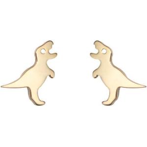 imageMini Cute Dinosaur Stud Earrings for Women Girls Men Sterling Silver Hypoallergenic Tiny Dragon Brontosaurus Animal Cartilage Tragus Post Fashion Minimalist JewelryGoldToned