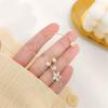 image1 PC Vintage Shell Pearl Flower Wrap Crawler Climber Non Piercing Earring for Women Girls Gold Plated Hypoallergenic Twisted Cuff Cartilage Vine Dainty Boho Handmade Birthday Wedding Jewelry for Right Ear