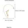 image1 PC Vintage Shell Pearl Flower Wrap Crawler Climber Non Piercing Earring for Women Girls Gold Plated Hypoallergenic Twisted Cuff Cartilage Vine Dainty Boho Handmade Birthday Wedding Jewelry for Right Ear