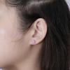 image18g Titanium Heart Love Earrings for Women Girls Stainless Steel Hypoallergenic Cute Tiny Sequins Stud Cartilage Tragus Screw Back Post Piercing Sensitive EarPurple
