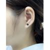image18g Titanium Heart Love Earrings for Women Girls Stainless Steel Hypoallergenic Cute Tiny Sequins Stud Cartilage Tragus Screw Back Post Piercing Sensitive EarBlack Green