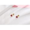 image18g Titanium Heart Love Earrings for Women Girls Stainless Steel Hypoallergenic Cute Tiny Sequins Stud Cartilage Tragus Screw Back Post Piercing Sensitive EarRed