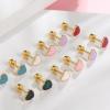 image18g Titanium Heart Love Earrings for Women Girls Stainless Steel Hypoallergenic Cute Tiny Sequins Stud Cartilage Tragus Screw Back Post Piercing Sensitive EarPurple