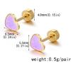 image18g Titanium Heart Love Earrings for Women Girls Stainless Steel Hypoallergenic Cute Tiny Sequins Stud Cartilage Tragus Screw Back Post Piercing Sensitive EarPurple