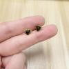 image18g Titanium Heart Love Earrings for Women Girls Stainless Steel Hypoallergenic Cute Tiny Sequins Stud Cartilage Tragus Screw Back Post Piercing Sensitive EarBlack Gold