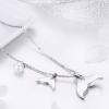 imageBlue Crystal Mermaid Tail Pearl Pendant Necklace for Women Teen Girls Sterling Silver Cute CZ Dainty Y Chain Delicate Jewelry Box