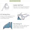 imageBlue Crystal Mermaid Tail Pearl Pendant Necklace for Women Teen Girls Sterling Silver Cute CZ Dainty Y Chain Delicate Jewelry Box