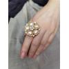 imageCZ Heart Pearl Statement Wedding Ring for Women Girls Vintage Crystal Diamond Flower Faux Pearls Adjustable Open Band Wrap Engagement Birthday Cocktail Party Ring Comfort Fit Exaggerated Jewelry Gift