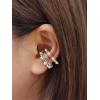 imageCZ Pearl Spike Cuff Cartilage Conch Hoop Earrings for Women Girls Hypoallergenic Non Piercing Ear Cone Wrap Huggie Hoops Fashion Retro Punk Y2K Jewelry