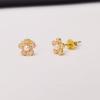 imageDainty Cherry Flower Earrings 925 Sterling Silver Small Studs Earring for Women Girls Gold Plated Cute Pink Blossom Sakura Faux Pearl Cartilage Tragus Post Hypoallergenic Lucky Birthday Wedding Jewelry Gift