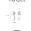 imageDainty Pearl Balls Chain Dangle Stud Earrings for Women Girls S925 Sterling Silver 14K Gold Plated Cubic Zirconia Imitation Pearls Tassel Drop Hypoallergenic Cute Jewelry Gifts for Mom Sister Aunt