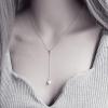 imageLariat Pearl Pendant Y Long Chain Necklace for Women Girls Imitation White Pearl Ball Choker Necklaces Wedding Birthday Jewelry Gift Box
