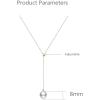 imageLariat Pearl Pendant Y Long Chain Necklace for Women Girls Imitation White Pearl Ball Choker Necklaces Wedding Birthday Jewelry Gift Box