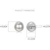 imageMini Bar Pearl Ball Stud Earrings for Women 925 Sterling Silver Dainty Tiny Small White Imitation 9mm Pearls Double Sided Front Back Cuff Cartilage Jacket Hypoallergenic Piercing Jewelry