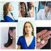 imageMinimalist Big Pearl Dangle Hoop Earrings for Women Round Tube Chunky Huggie Hoops Cuff Stud Clip 16mm Pearl Drop Earring Fashion Wedding Jewelry Birthday Valentines Day