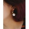 imageMinimalist Big Pearl Dangle Hoop Earrings for Women Round Tube Chunky Huggie Hoops Cuff Stud Clip 16mm Pearl Drop Earring Fashion Wedding Jewelry Birthday Valentines Day