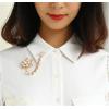 imagePearl Snowflake Flower Brooches for Women Girls Fashion Gold Tone Tassel Chain Drop Dangling Brooch Pin Breastpin Sweater Guard Clip Dainty Lapel Pins Dress Accessories Jewelry Birthday Christmas