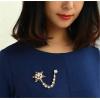 imagePearl Snowflake Flower Brooches for Women Girls Fashion Gold Tone Tassel Chain Drop Dangling Brooch Pin Breastpin Sweater Guard Clip Dainty Lapel Pins Dress Accessories Jewelry Birthday Christmas