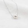 imageSingle Pearl Pendant Choker Necklace for Women Girls S925 Sterling Silver Big Tiny Imitation 1 Pearl Strand Pendant Necklace Love Beaded Box Link Curb Chain 18quot Jewelry Set8mm Pearl Silver