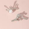 imageUnique Tapered Teardrop Earrings for Women Girls 925 Sterling Silver Post Pin Hypoallergenic Imitation Pearl Studs Climber Crawler Cuff Earring Dainty Valentine Birthday Wedding Jewelry Gifts