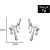 imageUnique Tapered Teardrop Earrings for Women Girls 925 Sterling Silver Post Pin Hypoallergenic Imitation Pearl Studs Climber Crawler Cuff Earring Dainty Valentine Birthday Wedding Jewelry Gifts