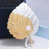 imageVintage Leaf Brooch Lapel Pin for Women Girls Men Alloy Fashion Retro Pearl Brooches Pins Two Tone Leaves Boutonniere Corsage Stick Pins for Hat Bag Suit Scarf Tie Dress Accessories Jewelry Gifts