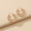 imageVintage Pearl Filigree Hoop Earrings for Women Imitation Cubic Zirconia Gold Dangle Statement Drop Huggie Big Hoops Hypoallergenic Bohemian Jewelry Dainty Party Wedding