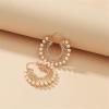 imageVintage Pearl Filigree Hoop Earrings for Women Imitation Cubic Zirconia Gold Dangle Statement Drop Huggie Big Hoops Hypoallergenic Bohemian Jewelry Dainty Party Wedding