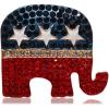 imageRhinestone Elephant USA Flag Brooch Pin for Women Men GoldTone Fashion Blue Red Star American Republican Party Medal Brooches Dress Accessories Independence Presidential Election Day
