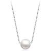 imageSingle Imitation Pearl Pendant Choker Necklace for Women S925 Sterling Silver 18k White Gold Plated Tiny Small Box Chain Jewelry Wedding Birthday Christmas for Mom 16 inch 6mm Pearl