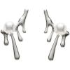 imageUnique Tapered Teardrop Earrings for Women Girls 925 Sterling Silver Post Pin Hypoallergenic Imitation Pearl Studs Climber Crawler Cuff Earring Dainty Valentine Birthday Wedding Jewelry Gifts
